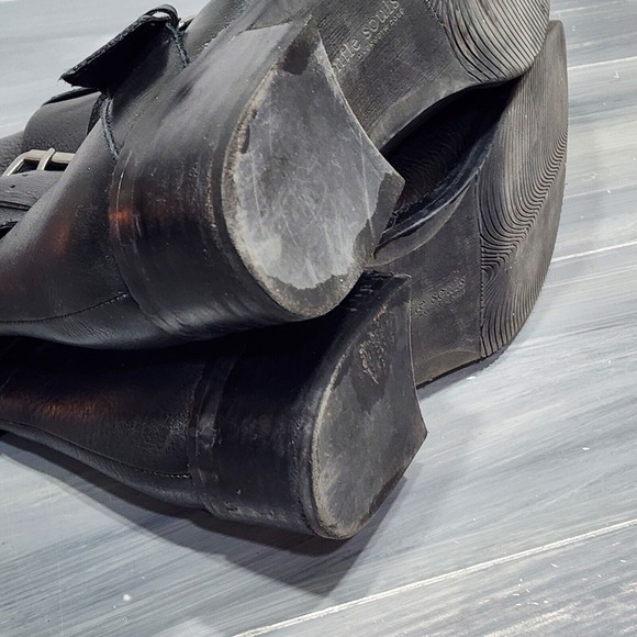 Gentle Souls by Kenneth Cole Best Of Moto Boots Leather Buckle Ankle Sz 10 Black - Picture 13 of 14